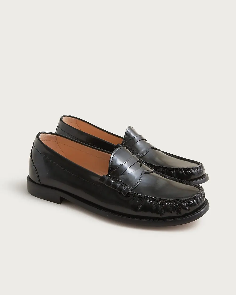 New Winona Penny Loafers in Italian Spazzolato Leather (Black)
