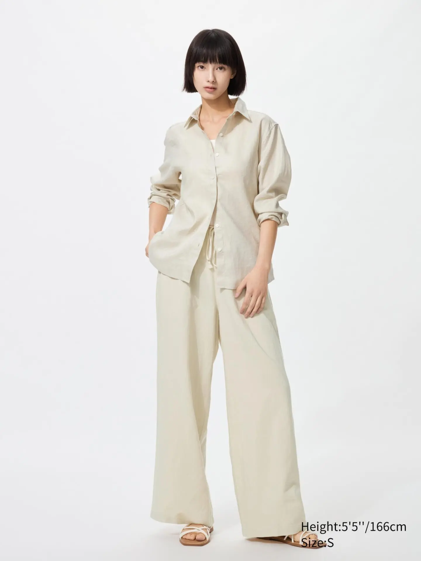 Linen Blend Easy Pants (Natural)