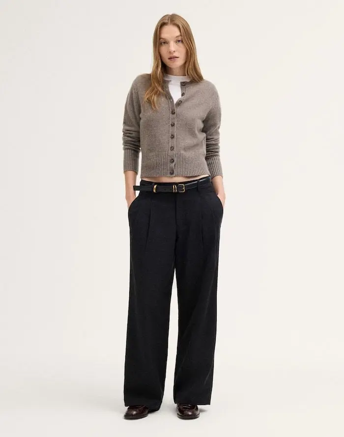 The Everyday Trouser in Drapey Twill (True Black)