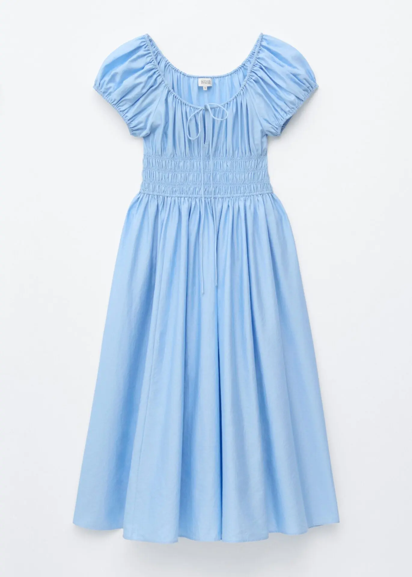 Smocked Midi Dress (Light Blue)