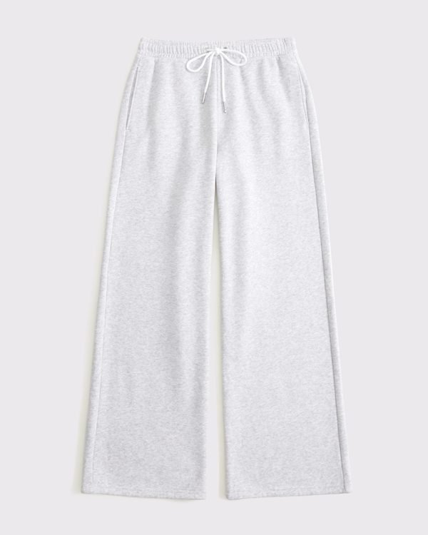 Sunday High Rise Wide Leg Sweatpant (Light Gray)