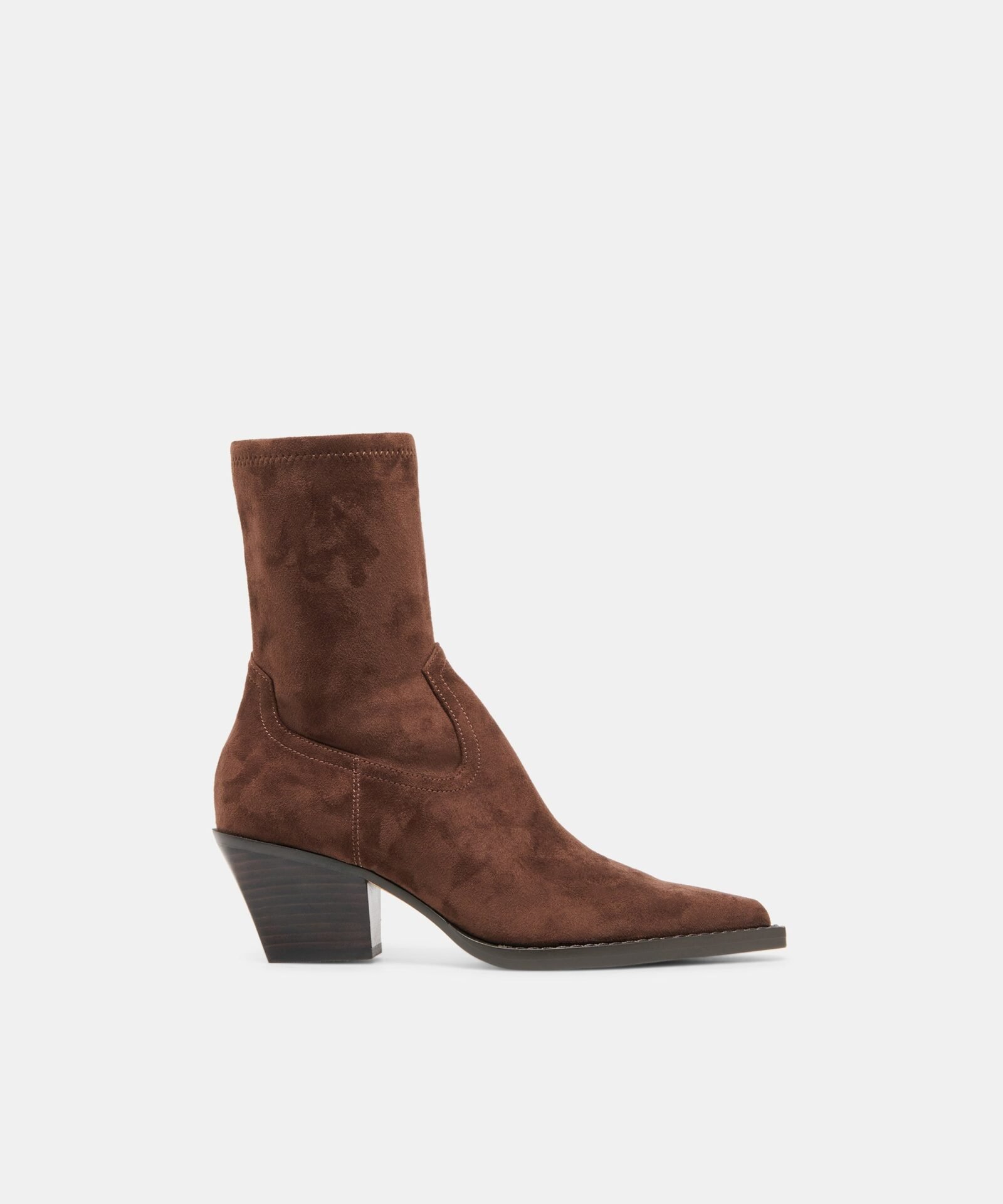RUTGER Dk Brown Stella Suede Mid-Ankle Block-Heel Boots