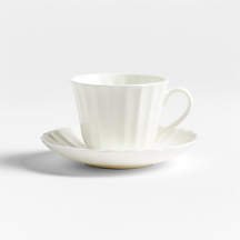 Capella White Bone China Mug with Saucer