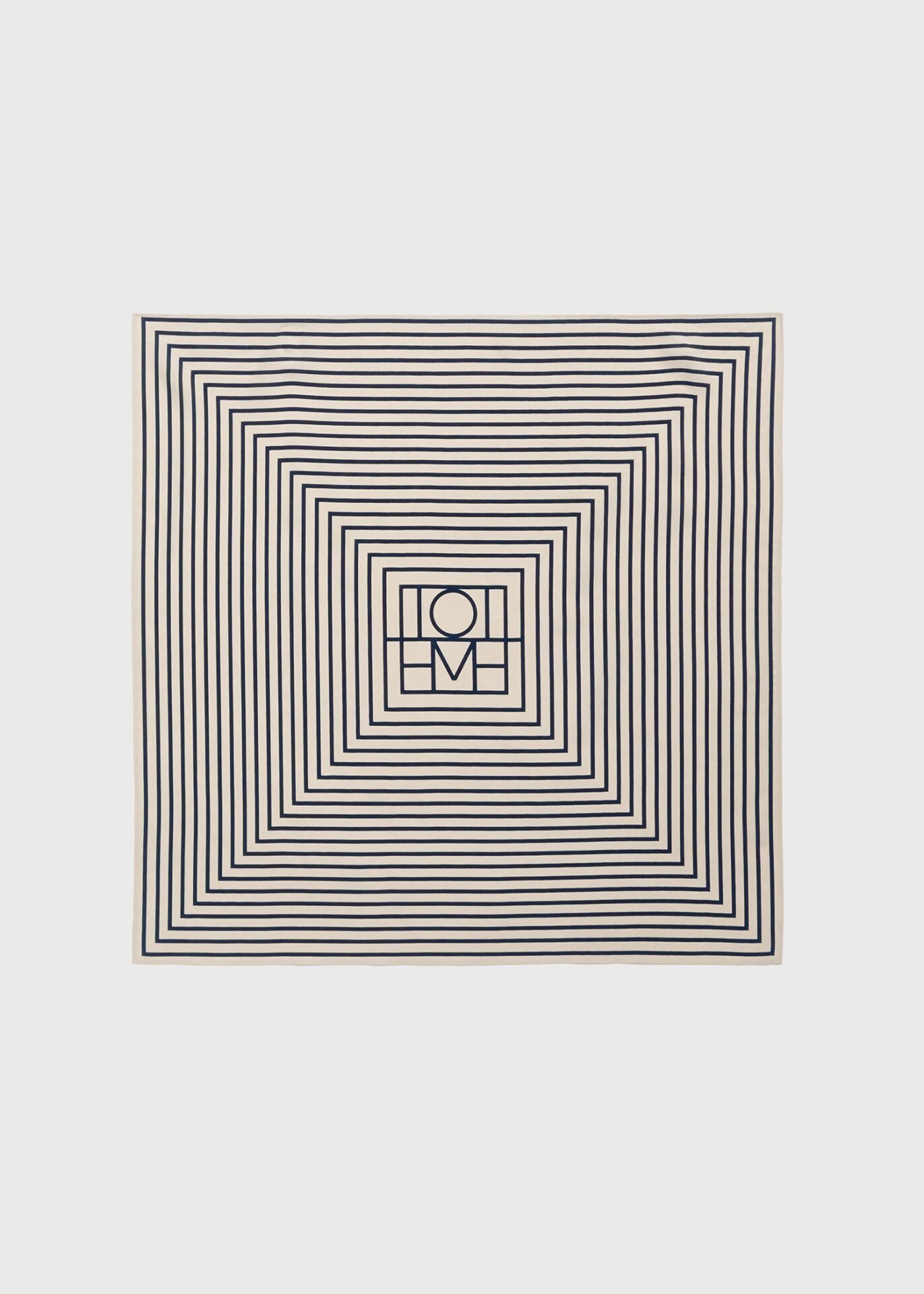Signature Monogram Silk Scarf (Creme)