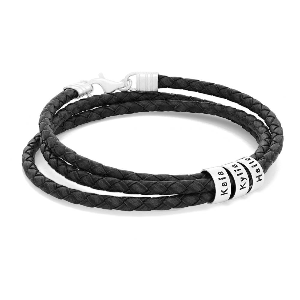 Navigator Braided Leather Bracelet with Custom Beads