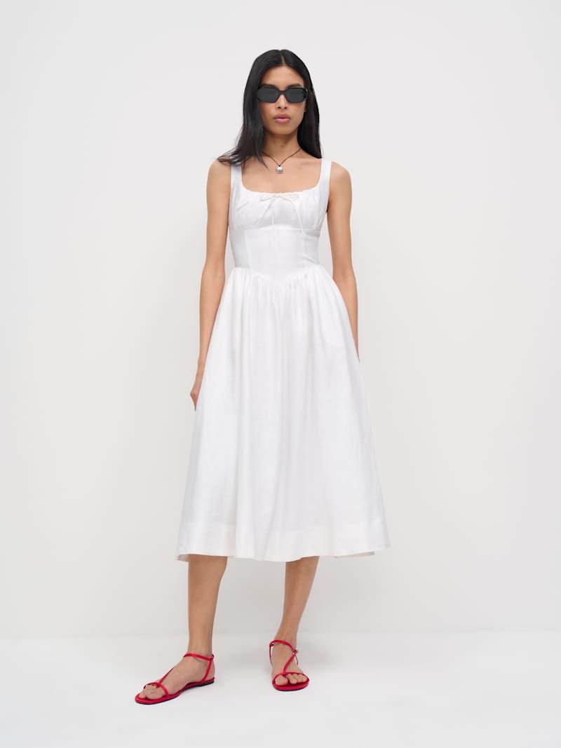 Balia Linen Dress (White)