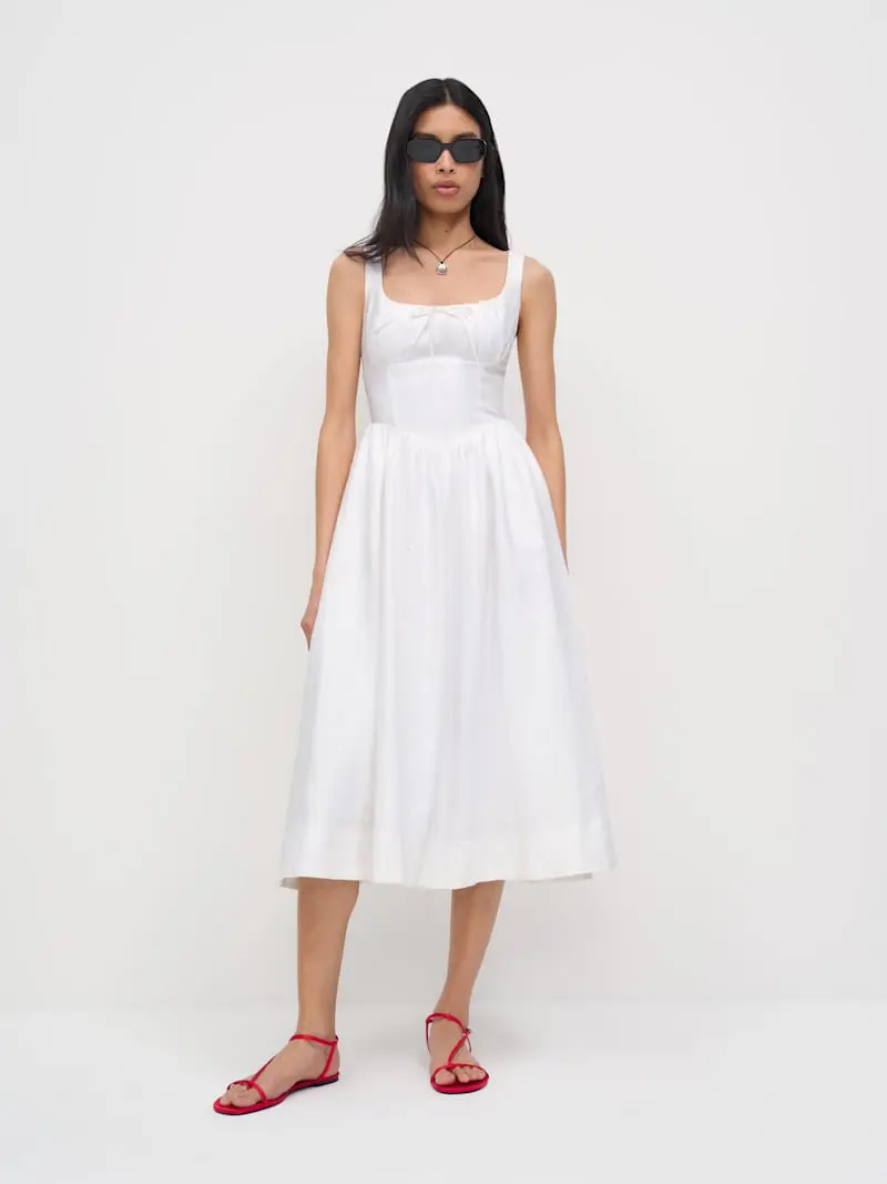 Balia Linen Dress (White)