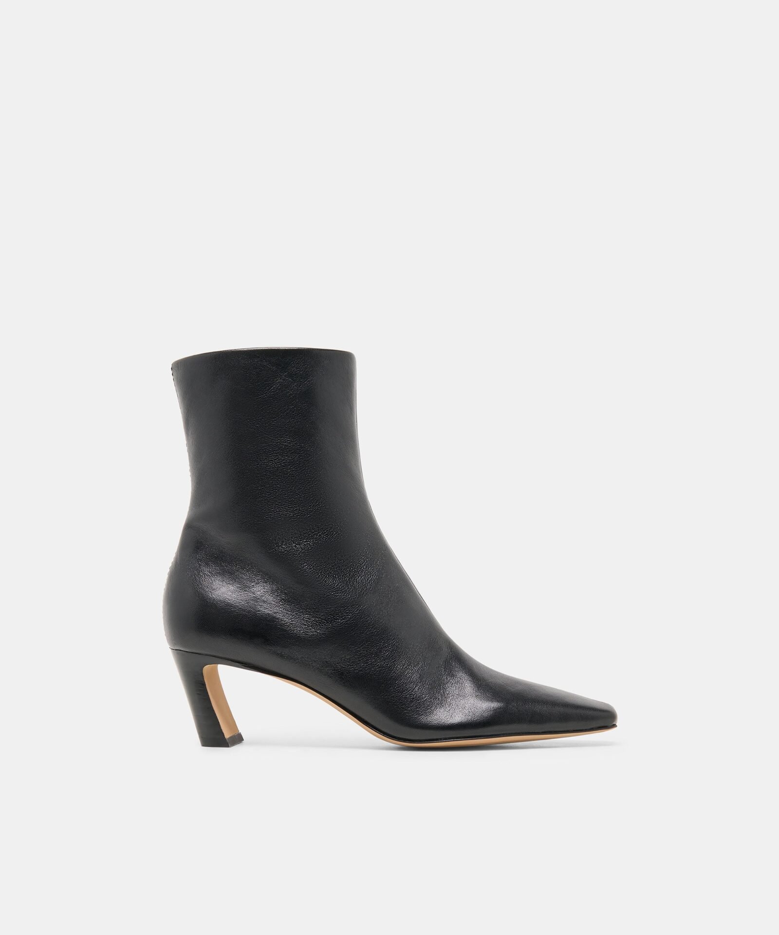 Nesly Leather Ankle Booties (Black Leather)
