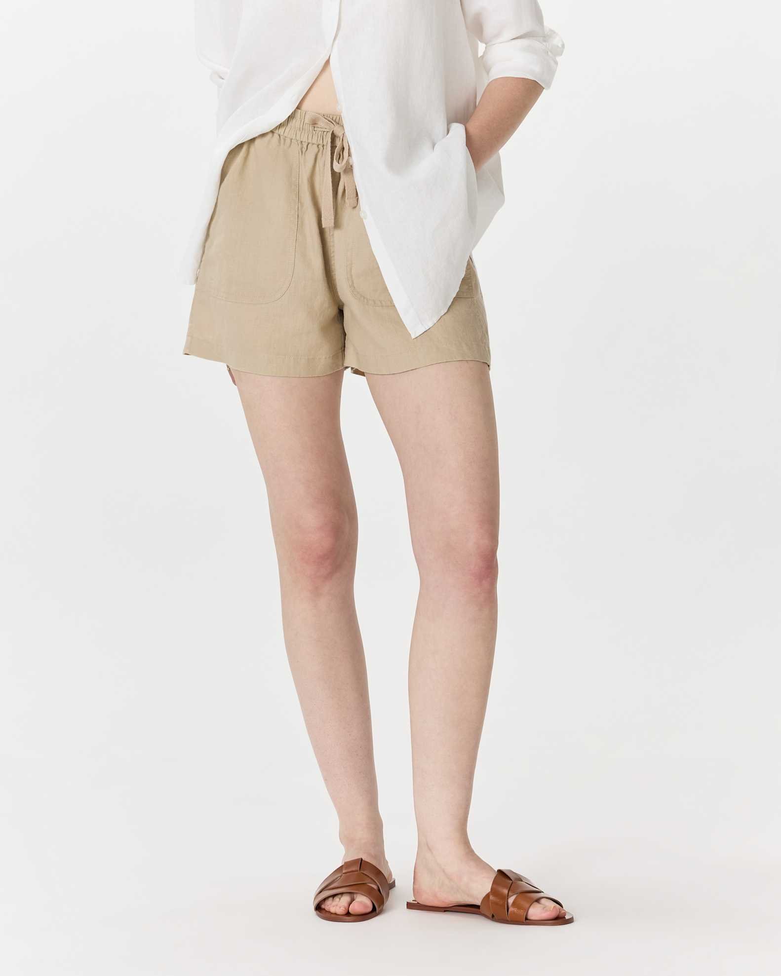 100% European Linen Shorts (Driftwood)