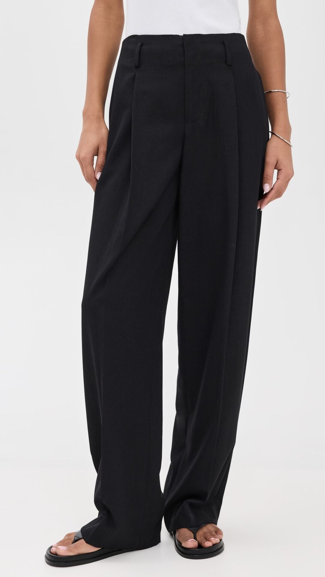 High-Waist Pleated Trouser (Black)