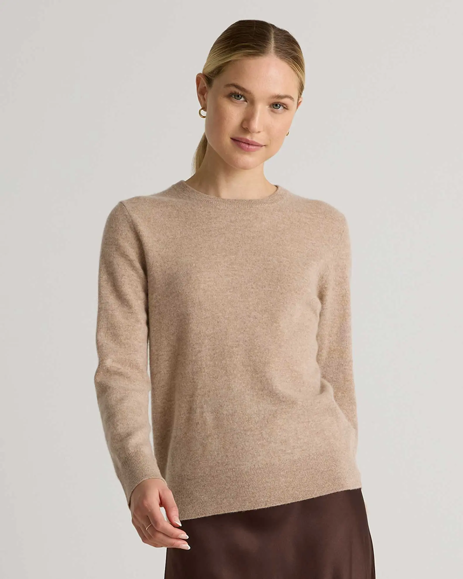 Mongolian Cashmere Crewneck Sweater (Oatmeal)