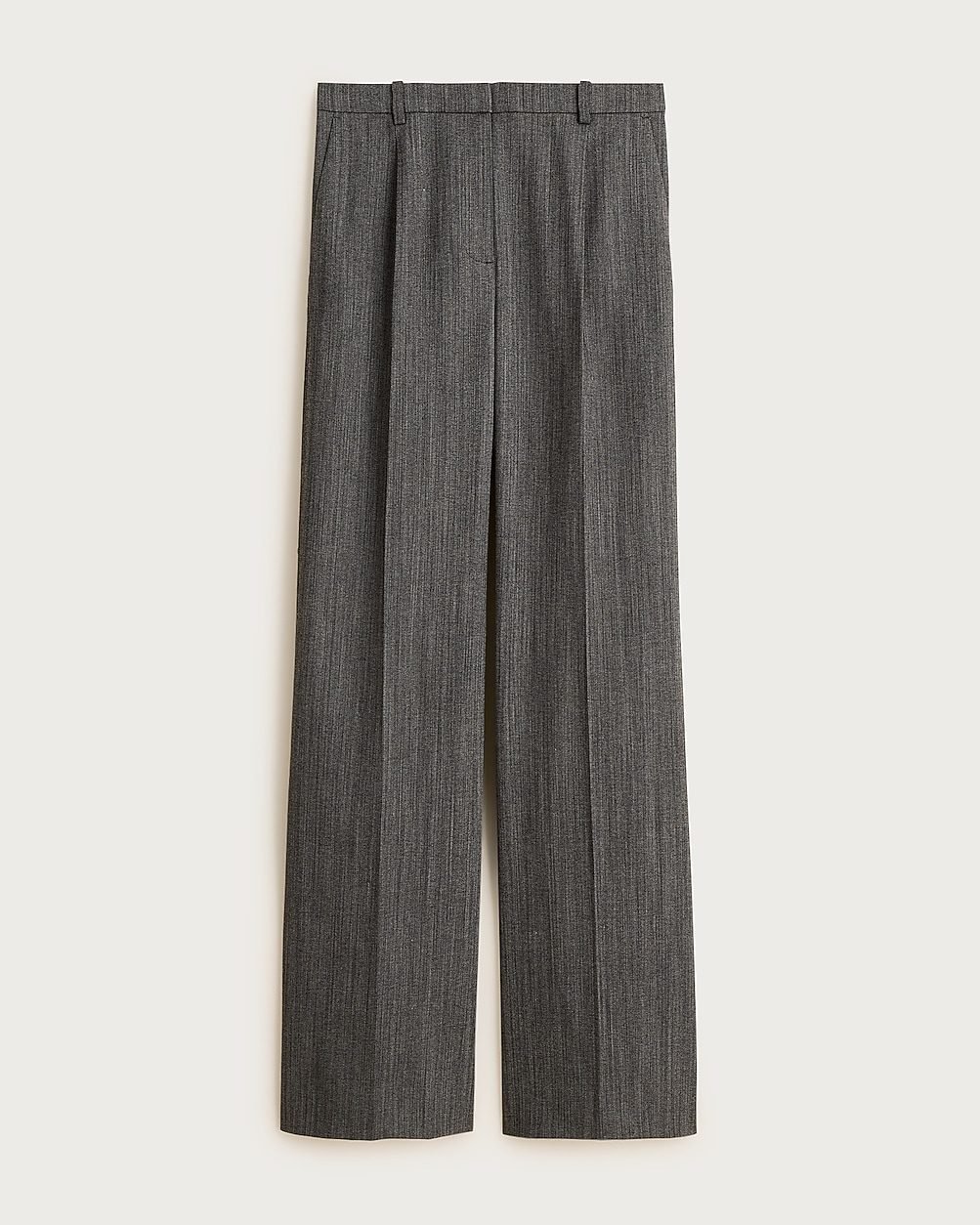 Essential Wide Leg Pant in Italian Studio Wool Blend (Grey)