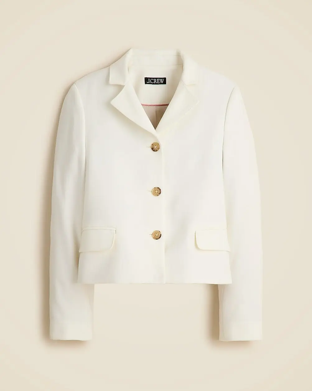 Cropped Lady Blazer in Four-Season Stretch (Ivory)