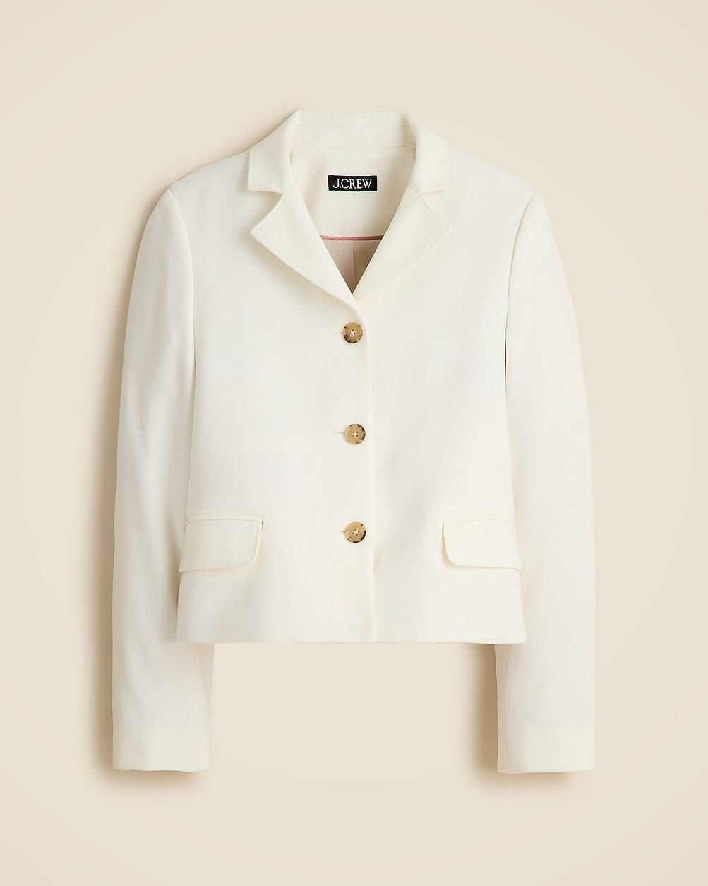 Cropped Lady Blazer in Four-Season Stretch (Ivory)