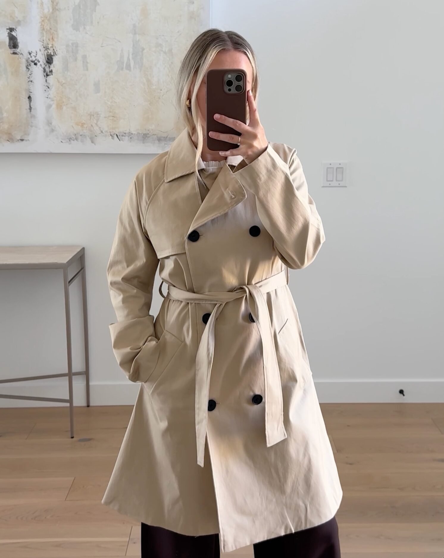 Comfort Stretch Trench Coat (Light Khaki)