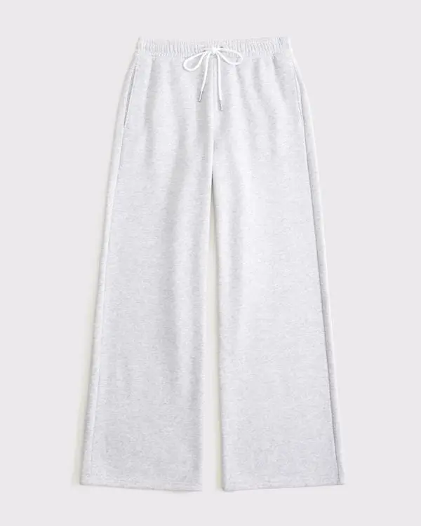 Sunday High Rise Wide Leg Sweatpant (Light Gray)