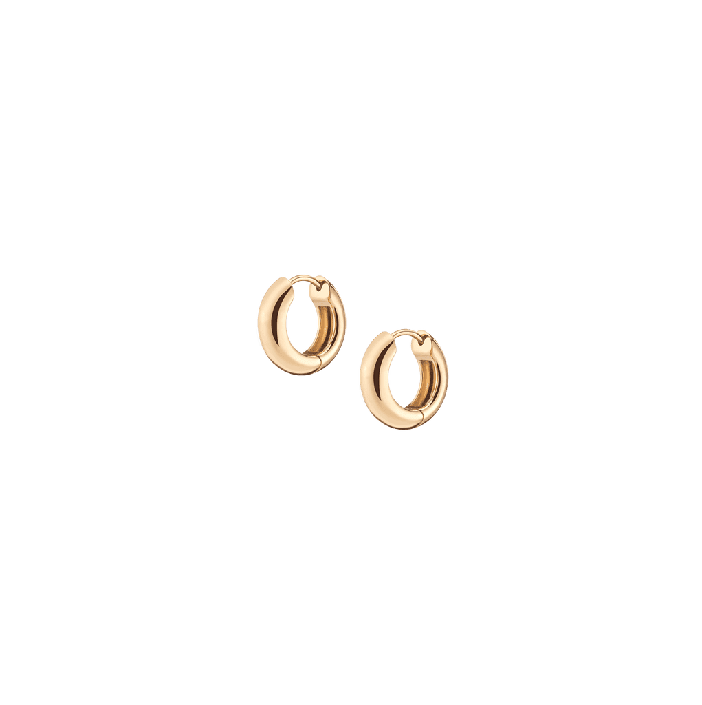 Small Gold Chunky Hinged Hoop Earrings