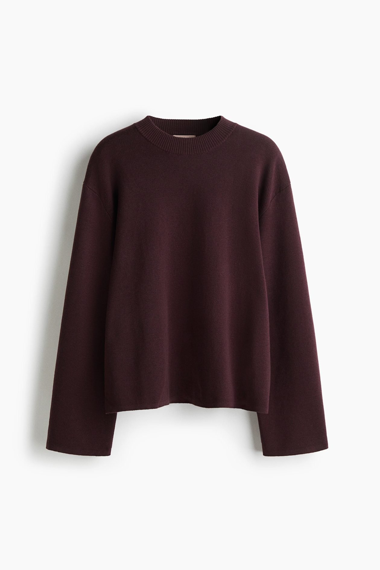 Oversized Sweater with Dropped Shoulder (Burgundy)