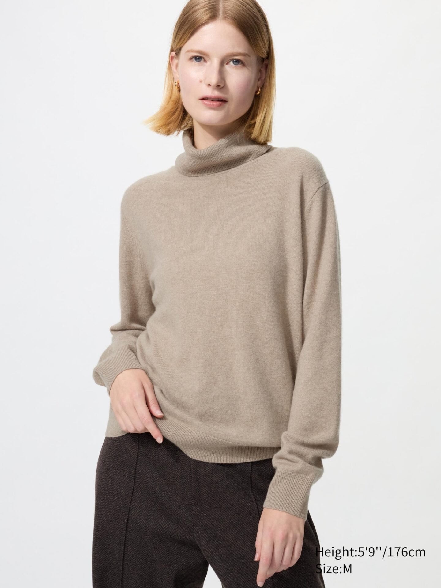 Cashmere Sweater | Turtleneck (Beige)