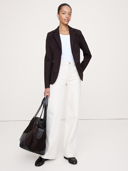 Slim Everywhere Ponte Blazer (Ganache Brown)