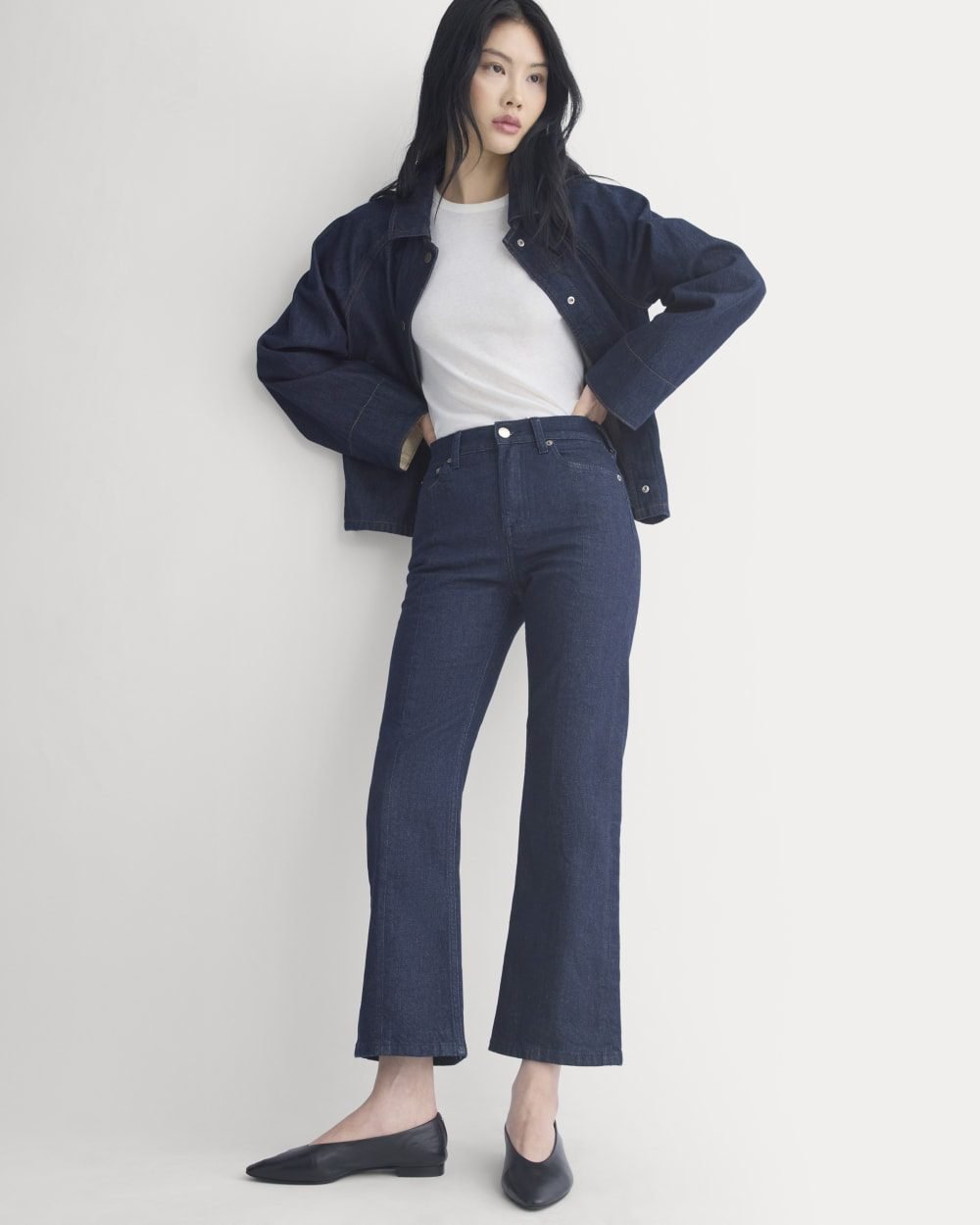 High-Rise Kick Flare Jean (Tungsten Rinse)