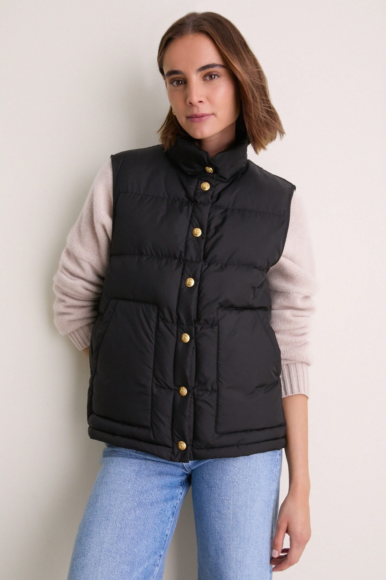 Inez Puffer Vest (Black)