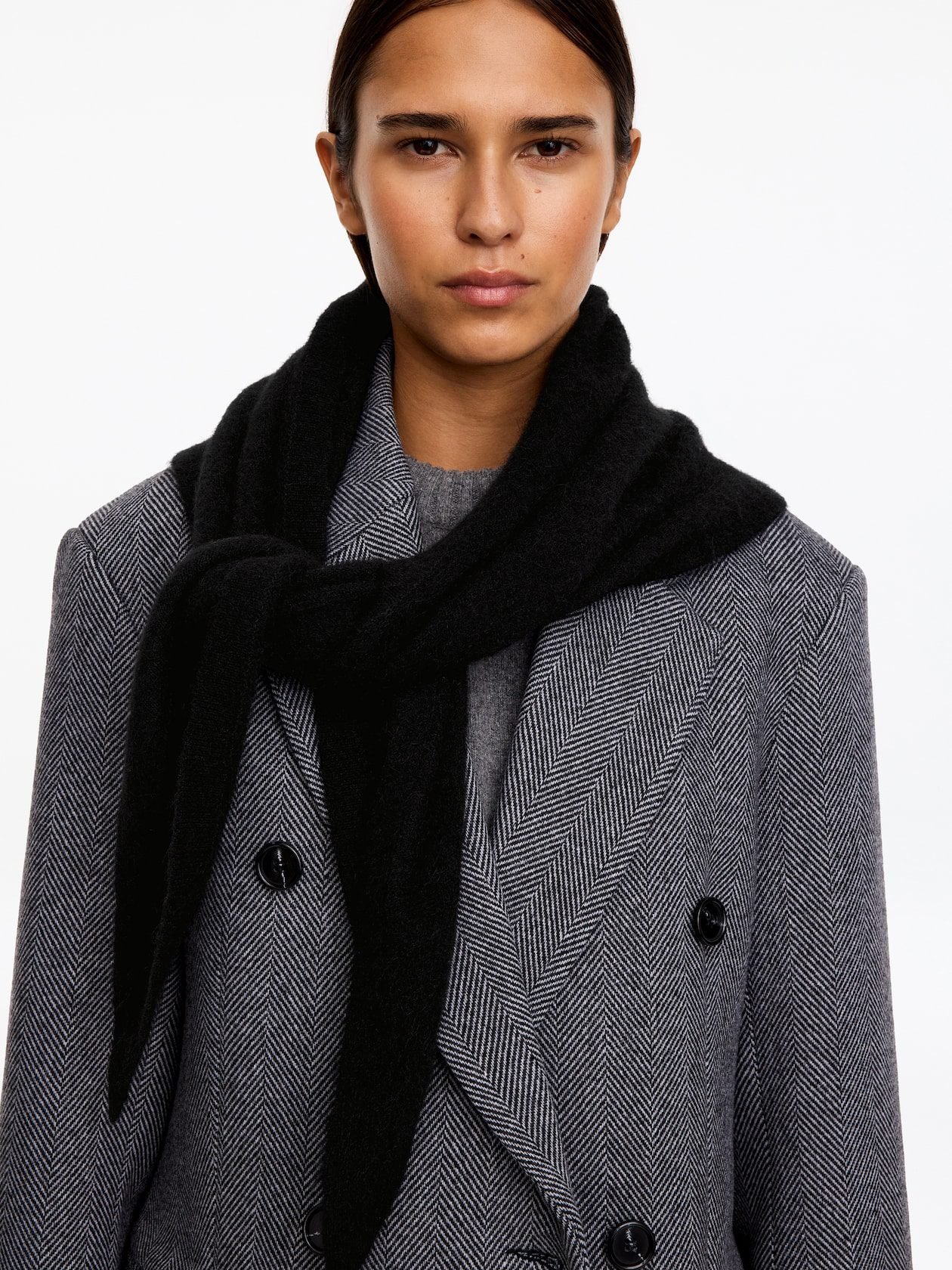 Alpaca-Wool Blend Scarf (Black)