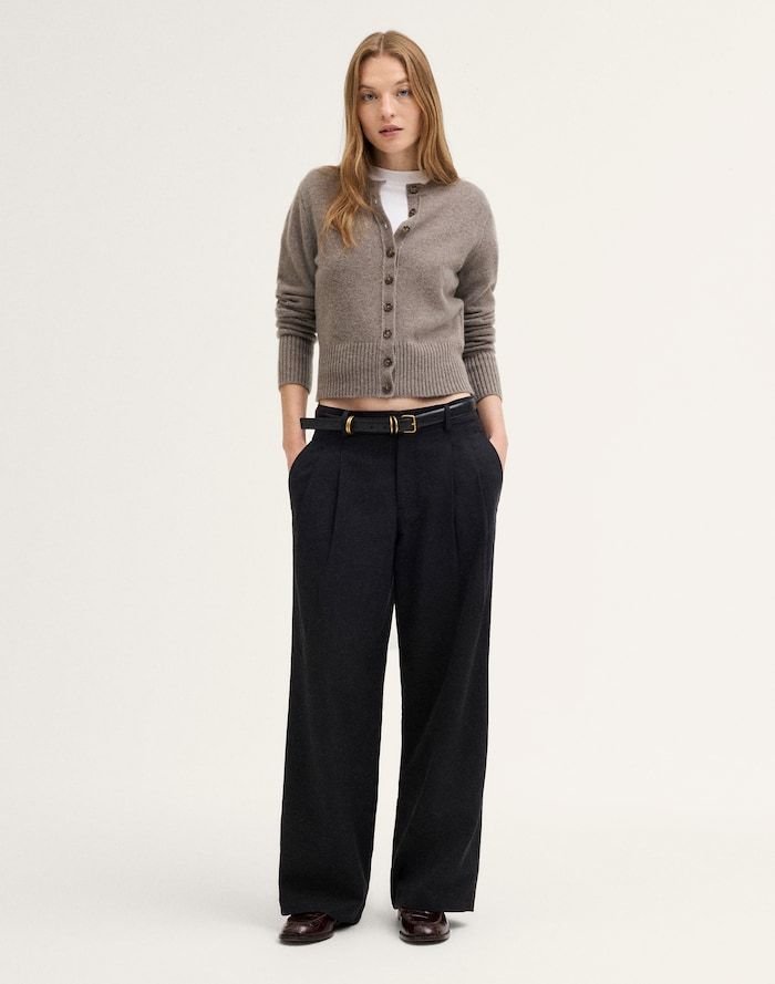 The Everyday Trouser in Drapey Twill (True Black)