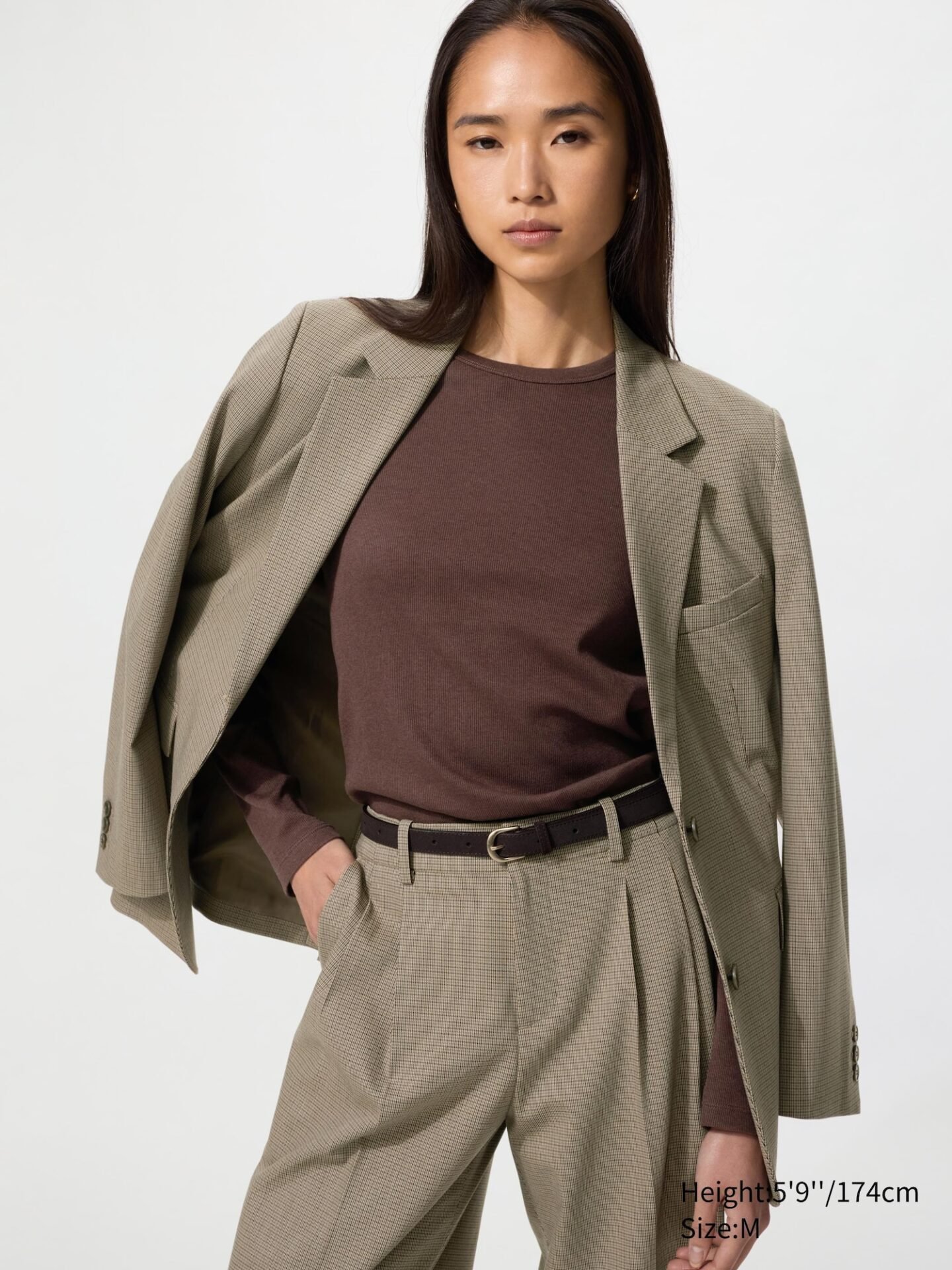 Soft Ribbed T-Shirt | Long Sleeve (Brown)