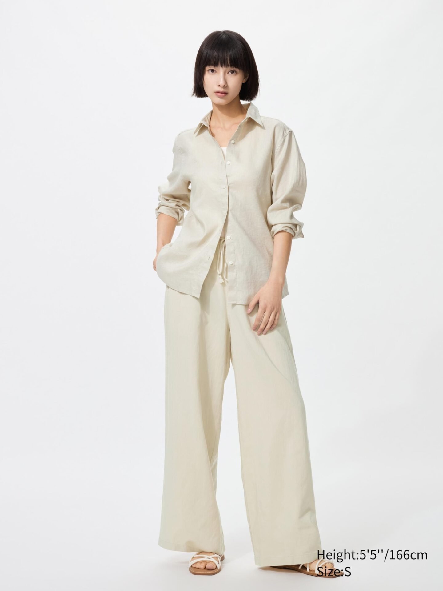 Linen Blend Easy Pants (Natural)