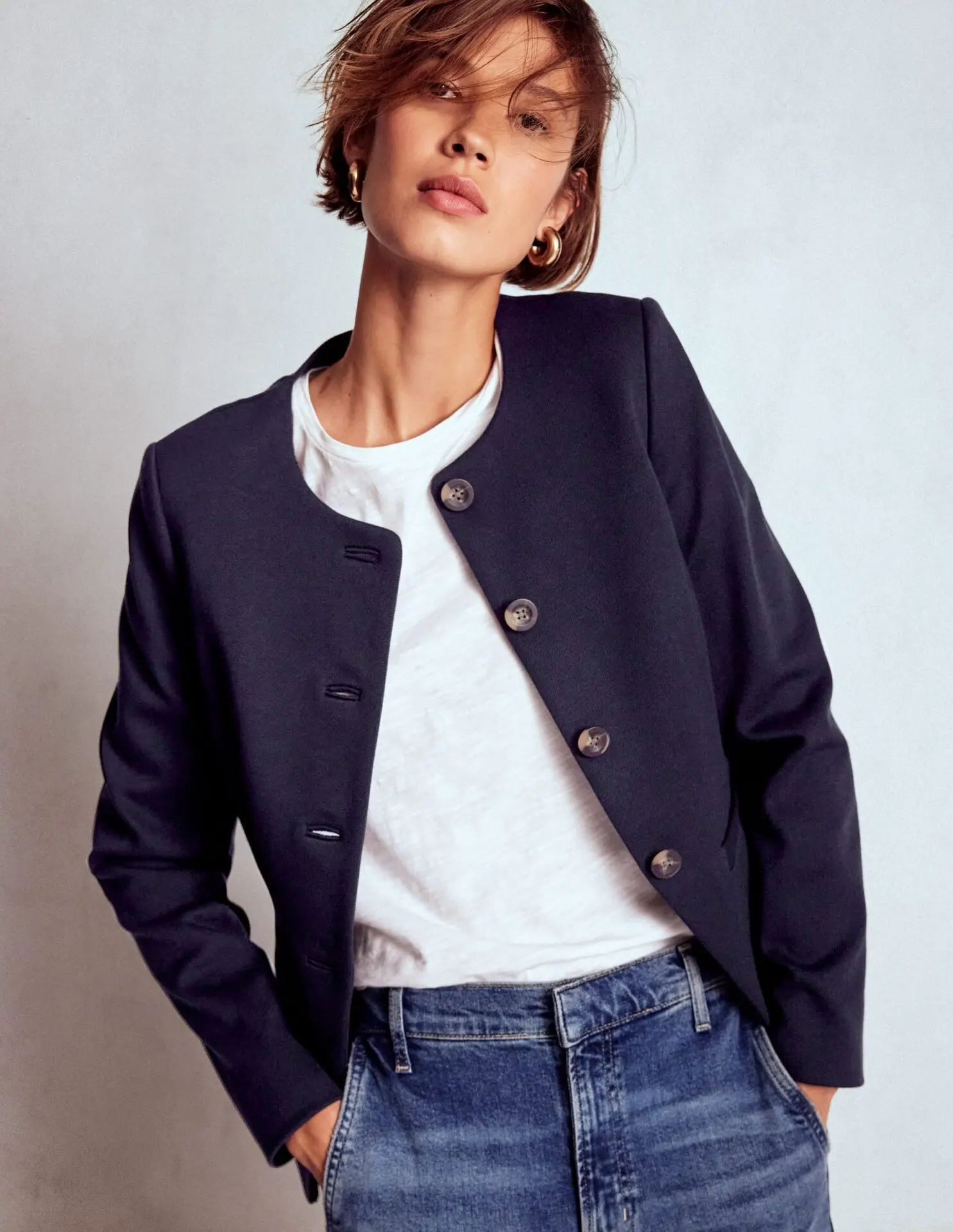 Hampstead Ponte Twill Blazer (Navy)