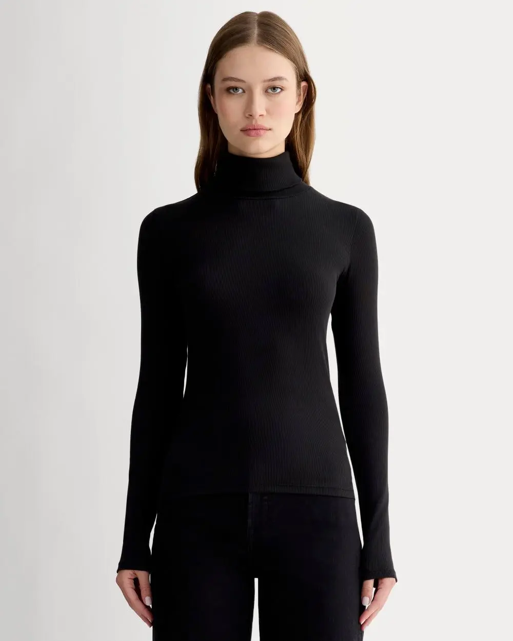 The Luxe Rib Turtleneck (Black)