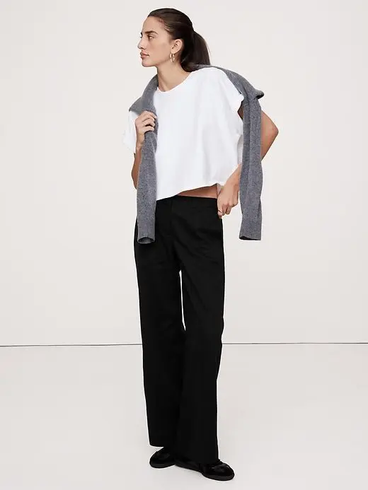 The Everyday Wide-Leg Pant in Tencel-Cotton (Black)