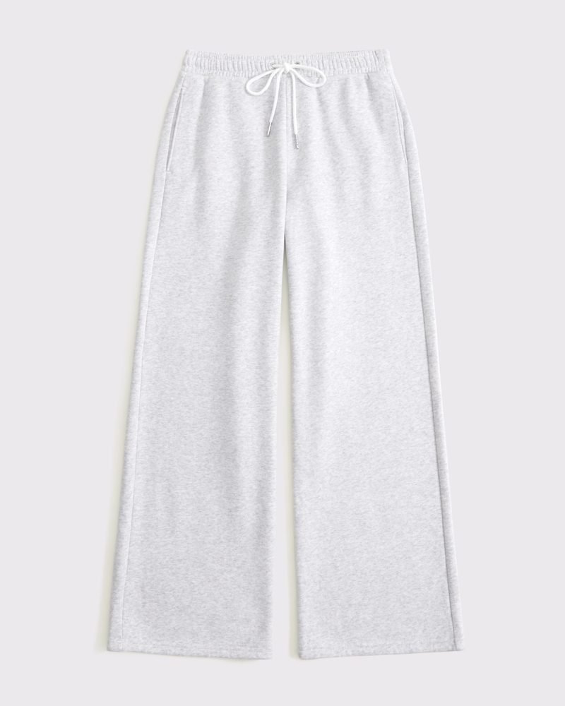Sunday High Rise Wide Leg Sweatpant (Light Gray)