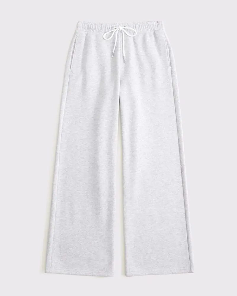 Sunday High Rise Wide Leg Sweatpant (Light Gray)