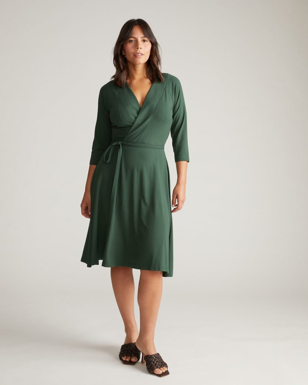 The Divine Jersey Wrap Dress (Conifer)