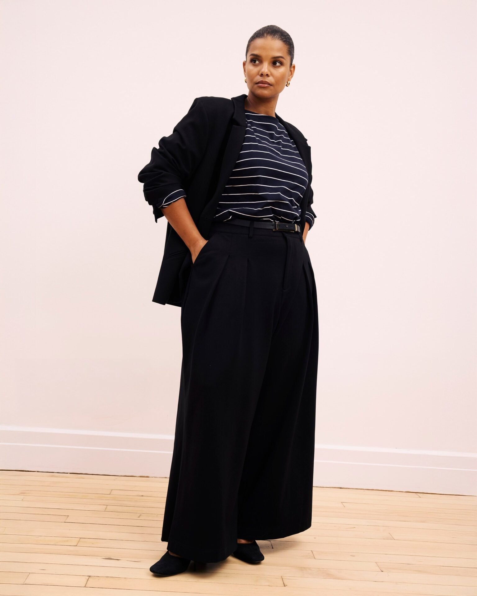 Palais Wide Leg Ponte Pants (Black)