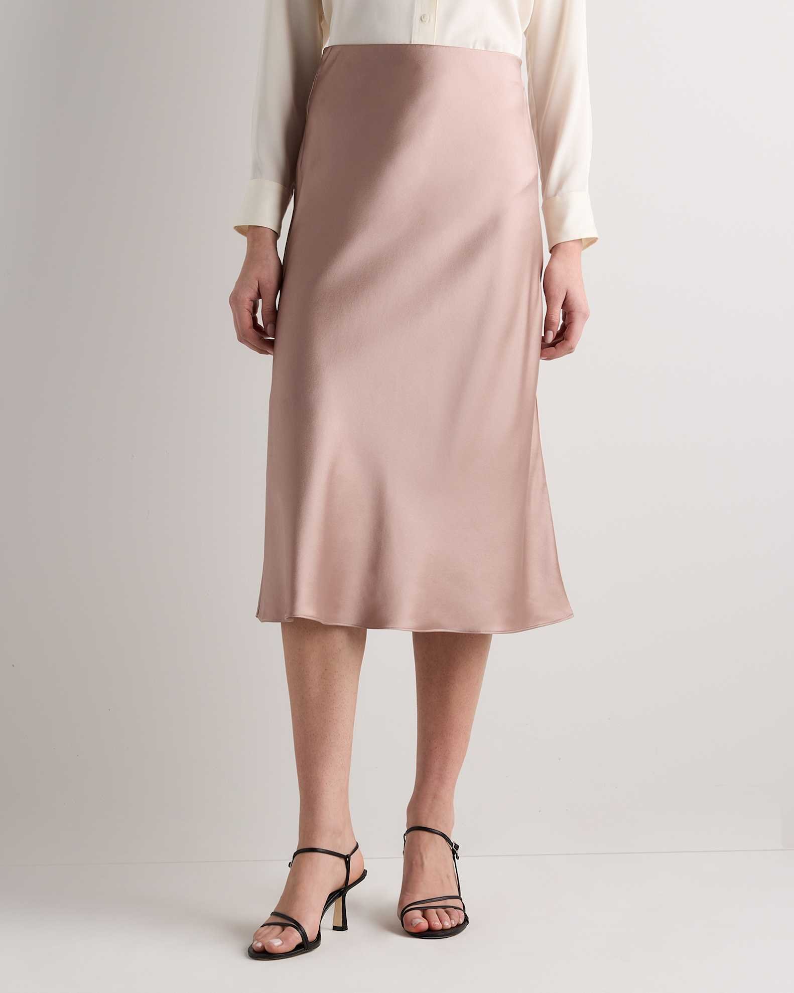 100% Washable Silk Skirt (Vintage Pink)