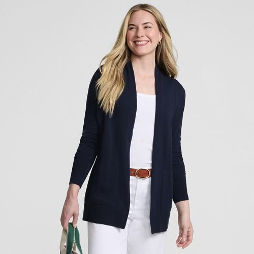 Women's Long Sleeve Open Long Cardigan Sweater (Radiant Navy)