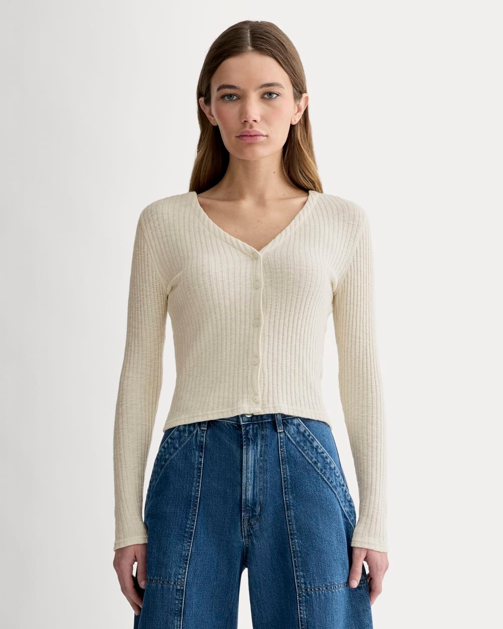 The Cozy Rib Cardigan (Bone)