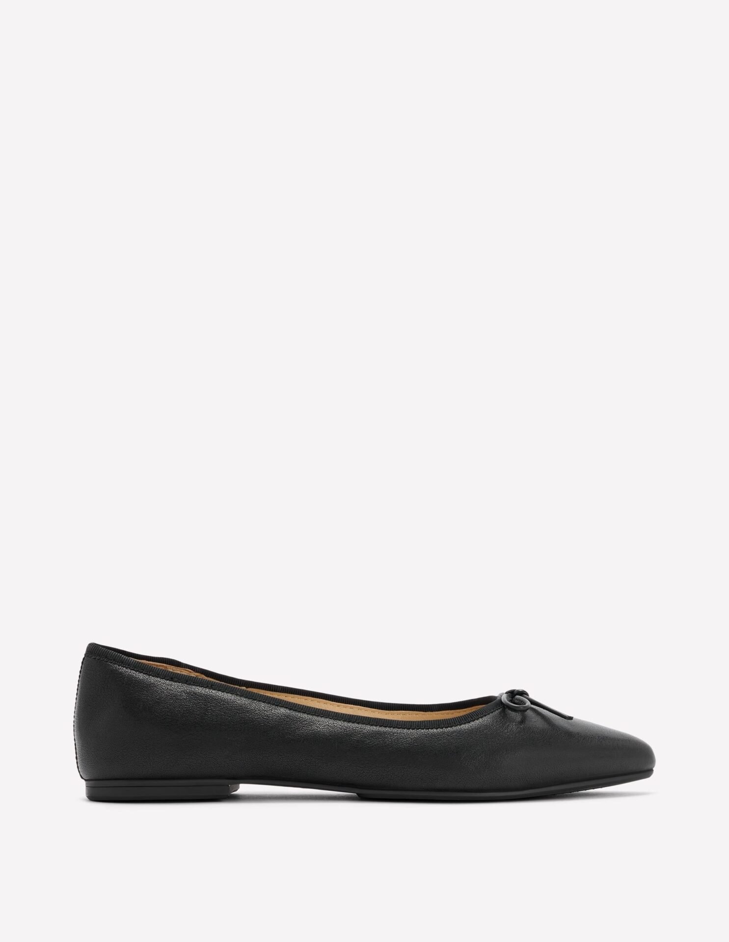Point Flexi Sole Flats (Black Tumble Leather)