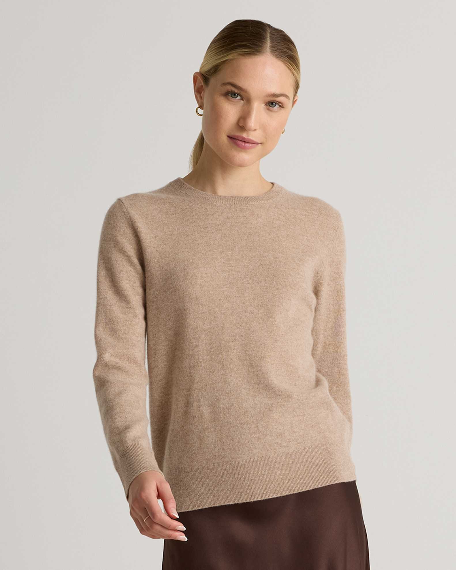 Mongolian Cashmere Crewneck Sweater (Oatmeal)