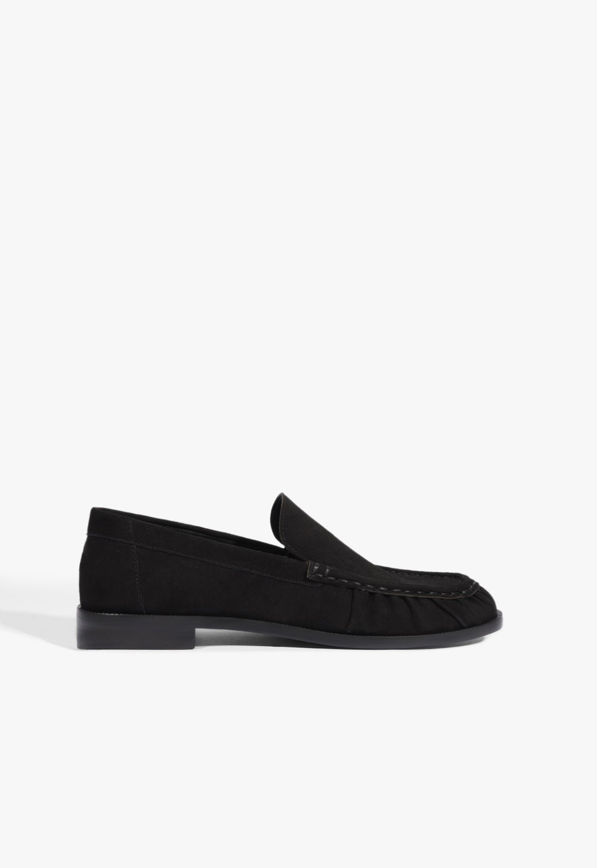 Tyla Suede Flat Loafer (Black)