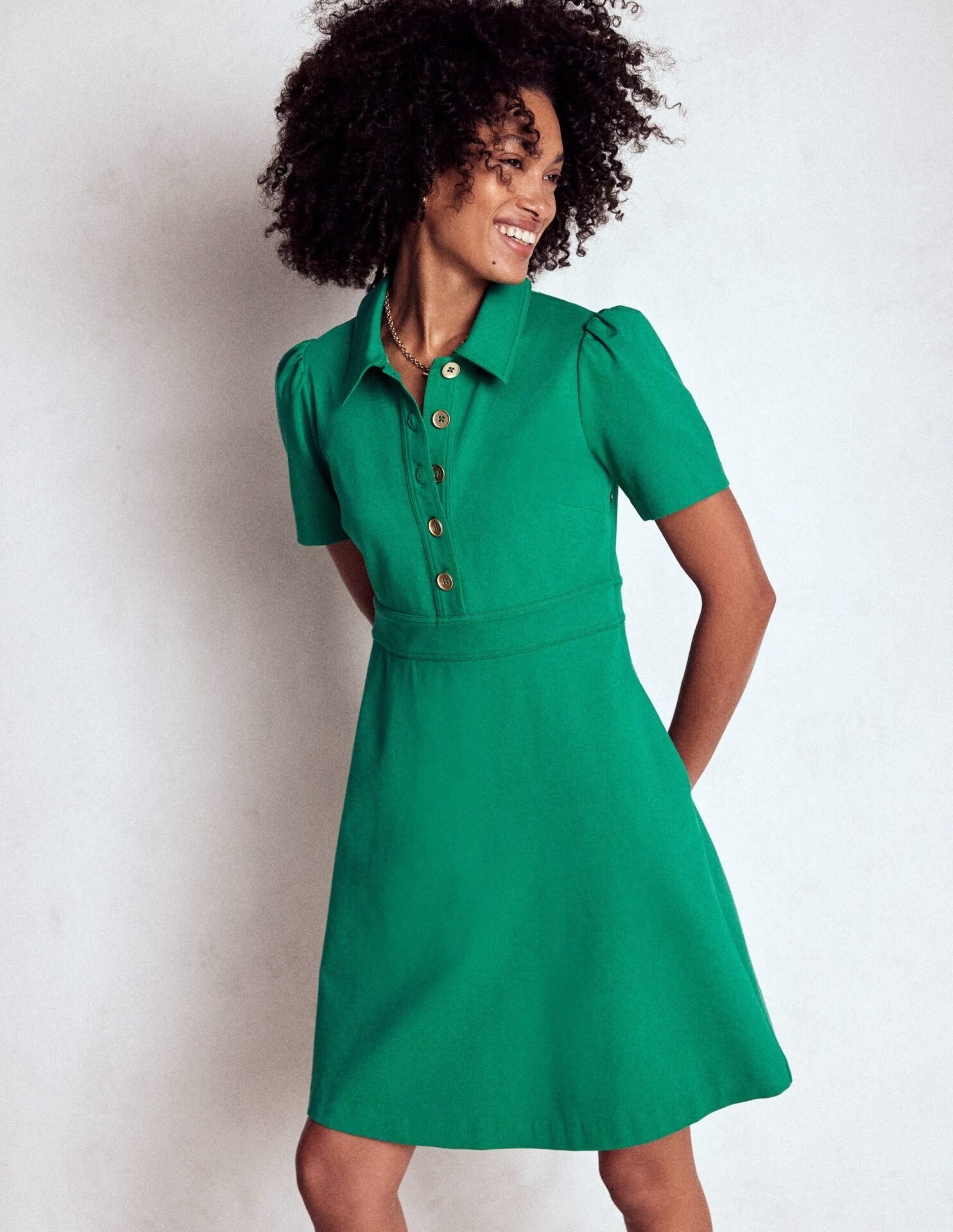 Nicolette Ponte Shirt Dress (Bear Grass)