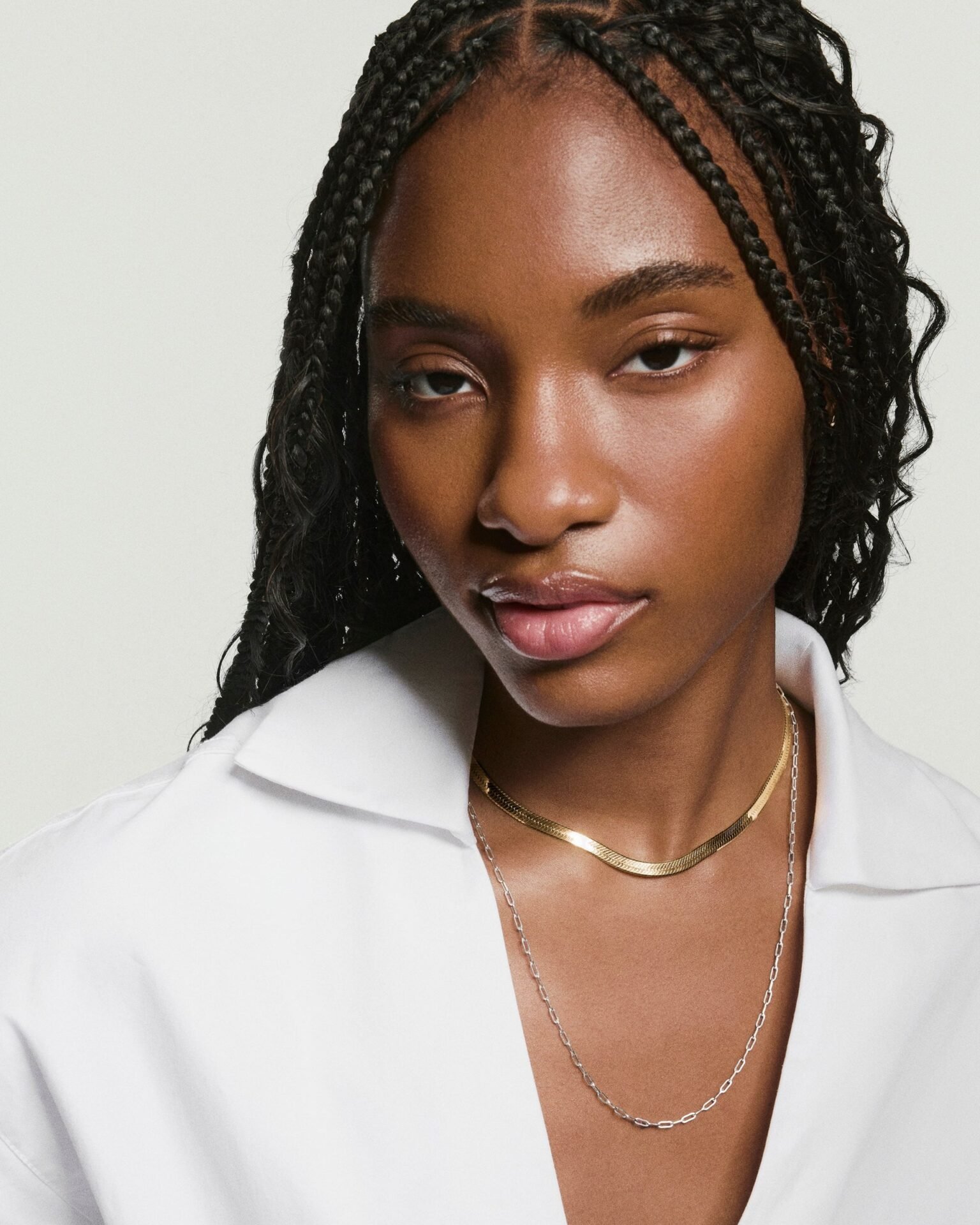 Bold Herringbone Chain Necklace (18k Gold Vermeil)