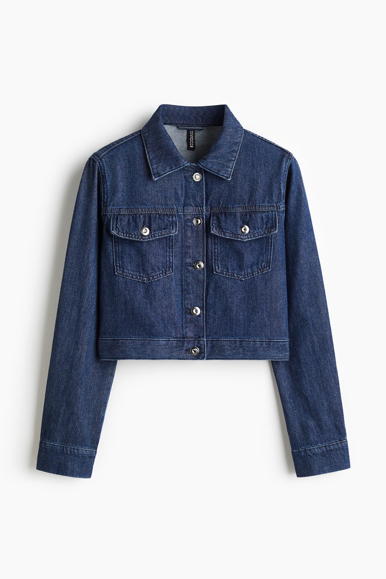 Cropped Denim Jacket (Dark Denim Blue)