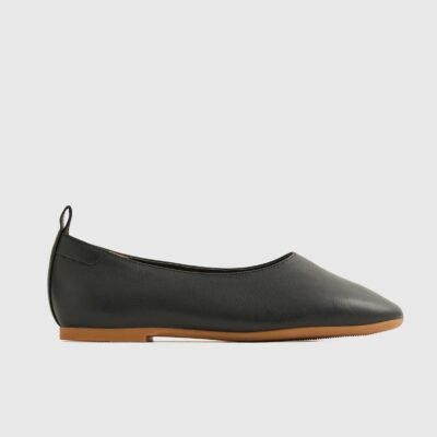 Italian Leather Glove Ballet Flat (Black)