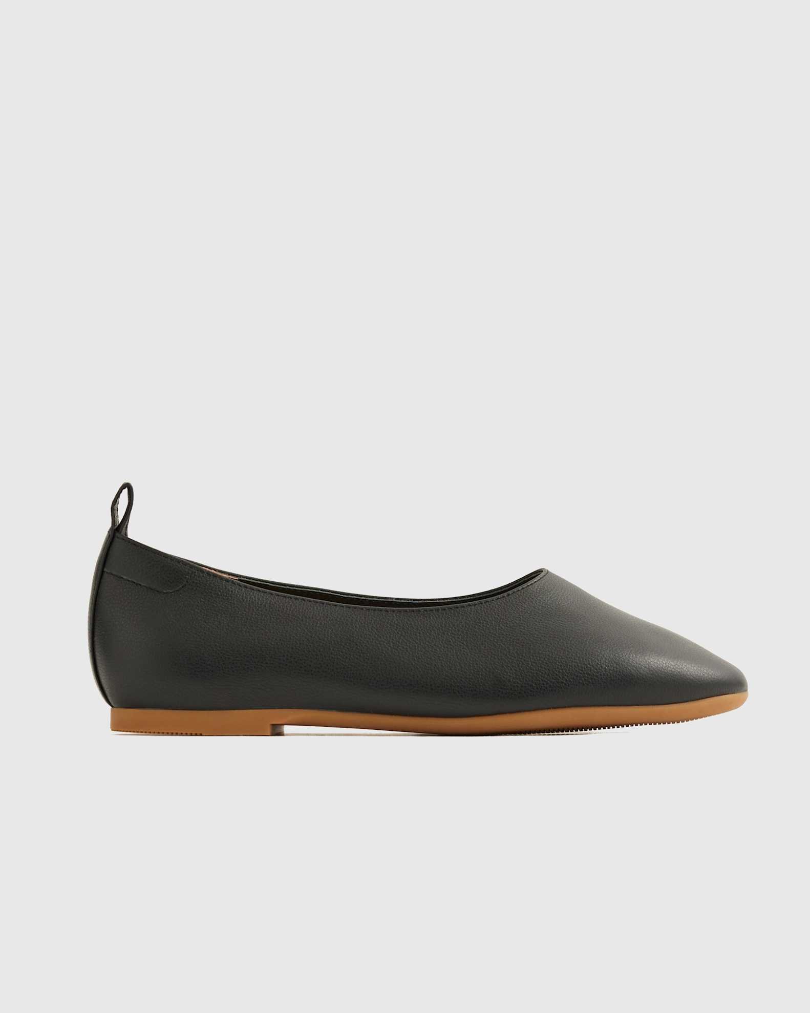 Italian Leather Glove Ballet Flat (Black)