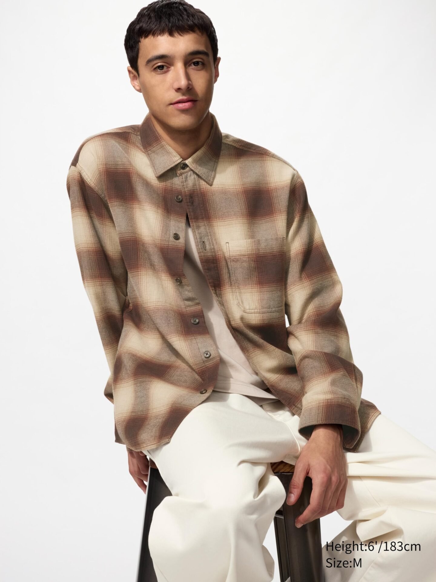 Flannel Checked Shirt (Brown)