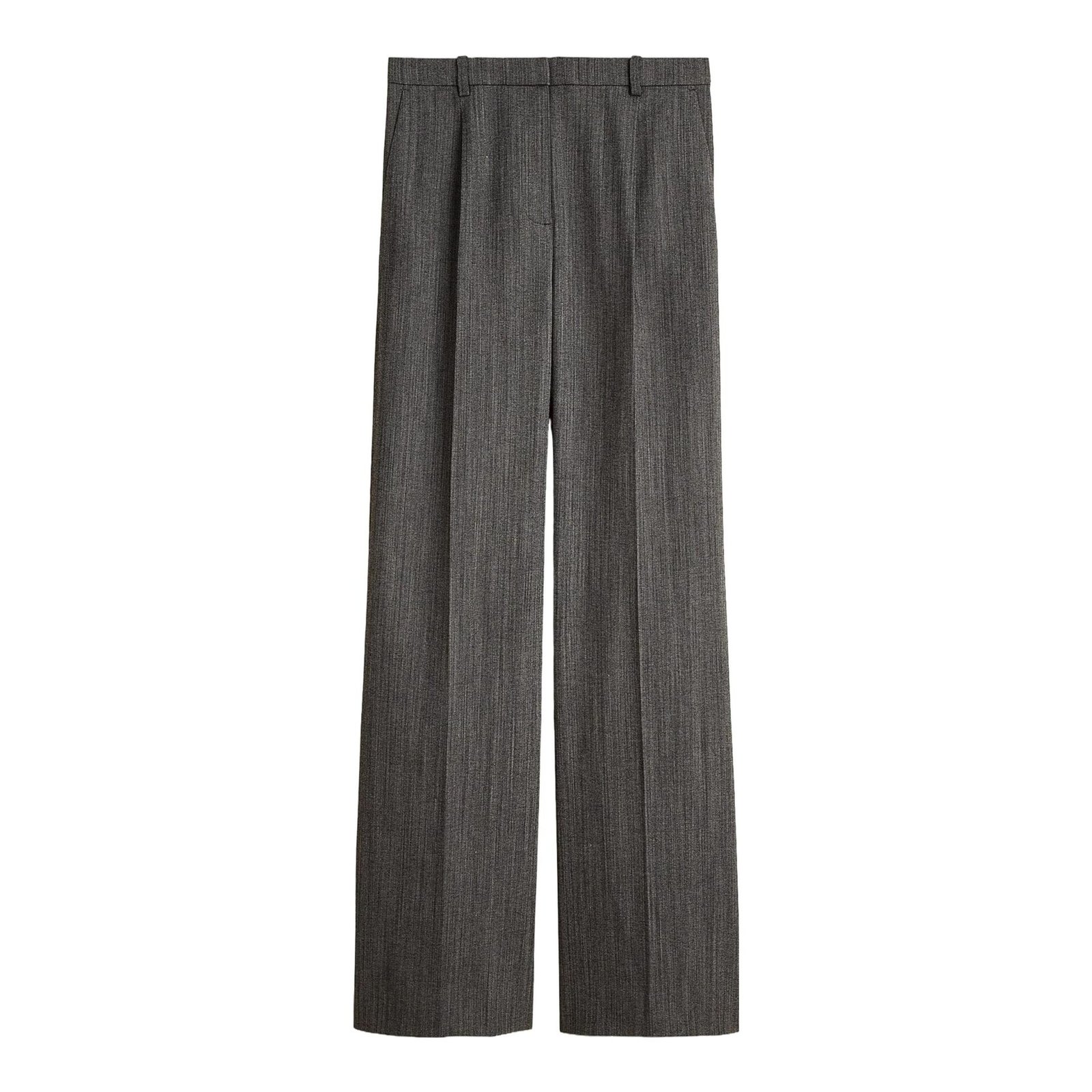 Essential Wide-Leg Pant in Italian Studio Wool Blend (Grey)